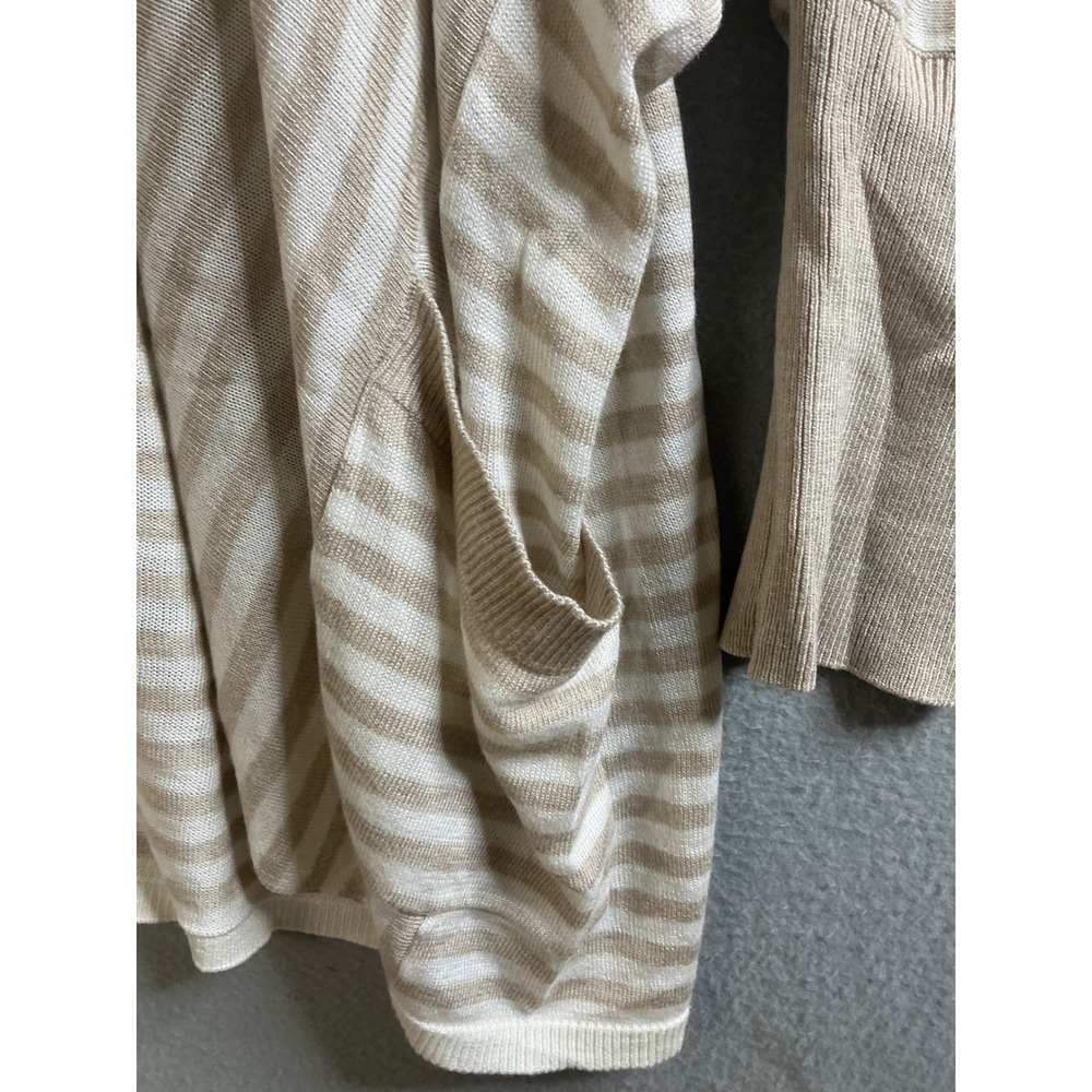 Verve ami Striped Cardigan Women's Large Open Front Knit Sweater with Pockets - Picture 2 of 6